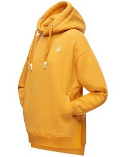 Navahoo Damen Sweatshirt Kapuzenpullover Oversize Long Hoodie Silberengelchen Mid Yellow Gr. M von Navahoo