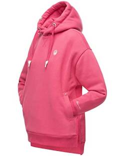 Navahoo Damen Sweatshirt Kapuzenpullover Oversize Long Hoodie Silberengelchen Pink Gr. L von Navahoo
