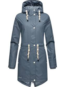 Navahoo Damen Übergangsjacke Regenjacke Flower of Ocean Dusty Blue Gr. M von Navahoo