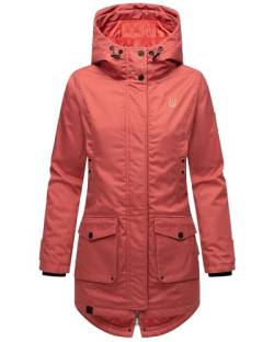 Navahoo Damen Übergangsjacke Warmer Kurzmantel Regenjacke wasserdicht mit Kapuze Brinjaa Rouge Gr. M von Navahoo