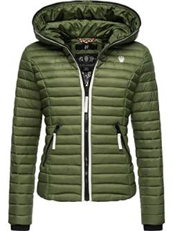 Navahoo Damen Übergangsjacke leichte Steppjacke kurz mit Kapuze Kimuk Prc Dusty Olive Gr. XS von Navahoo