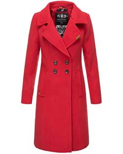 Navahoo Damen Winter Jacke Mantel Business Trenchcoat Wintermantel Parka XS-XXL WOOLY (M, Rot) von Navahoo