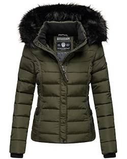 Navahoo Damen Winter Jacke Stepp Parka Mantel Teddyfell warm gefüttert Miamor XS-XXL (Olive, M) von Navahoo