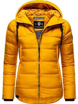 Navahoo Damen Winter-Jacke Steppjacke mit Kapuze und Kordeln Renesmee Yellow Gr. M von Navahoo