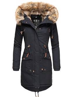 Navahoo Damen Winter Jacke Warmer Winterparka mit Kapuze Rosinchen Blau Gr. L von Navahoo