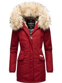 Navahoo Damen Winter Kurzmantel mit Kapuze Cristal Blood Red Gr. L von Navahoo