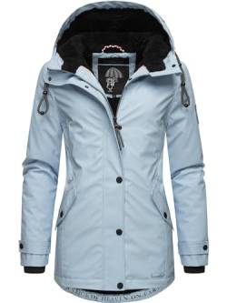 Navahoo Damen Winterjacke Kurze Regenjacke wasserdicht warm gefüttert mit Kapuze Lindraa Baby Blue Gr. M von Navahoo