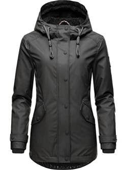 Navahoo Damen Winterjacke Kurze Regenjacke wasserdicht warm gefüttert mit Kapuze Lindraa Black Gr. L von Navahoo