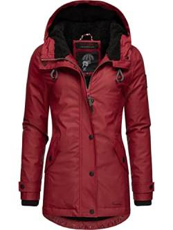 Navahoo Damen Winterjacke Kurze Regenjacke wasserdicht warm gefüttert mit Kapuze Lindraa Bordeaux Gr. S von Navahoo