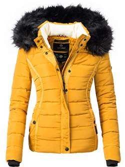 Navahoo Damen Winterjacke Steppjacke mit Kapuze Miamor Gelb Gr. M von Navahoo