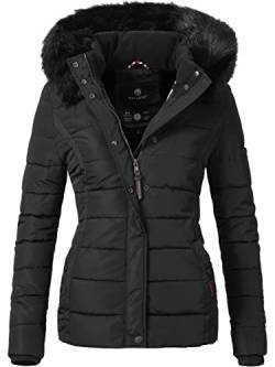 Navahoo Damen Winterjacke Steppjacke mit Kapuze Miamor Schwarz Gr. M von Navahoo