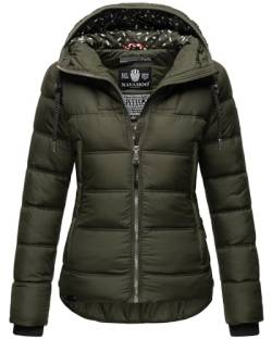 Navahoo Damen Winterjacke Steppjacke mit Kapuze warm gefüttert B878 [B878-Renes-Olive-Gr.XL] von Navahoo