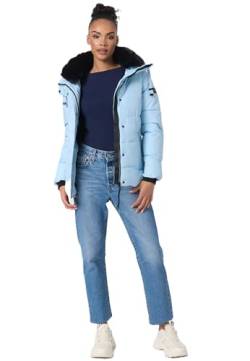 Navahoo Damen Winterjacke Winter Jacke gesteppt mit Teddyfell-Kragen Steppjacke B980 [B980-Sagja-Baby-Blue-Gr.M] von Navahoo