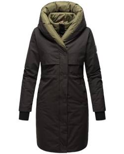 Navahoo Damen Wintermantel Warmer Parka lang mit Kapuze Snowelf Black Gr. L von Navahoo