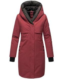 Navahoo Damen Wintermantel Warmer Parka lang mit Kapuze Snowelf Bordeaux Gr. L von Navahoo