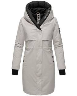 Navahoo Damen Wintermantel Warmer Parka lang mit Kapuze Snowelf Light Grey Gr. XXL von Navahoo