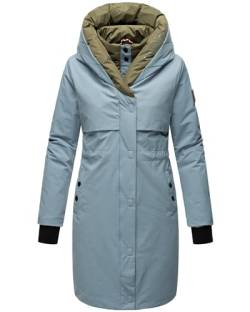 Navahoo Damen Wintermantel Warmer Parka lang mit Kapuze Snowelf Powder Blue Gr. L von Navahoo