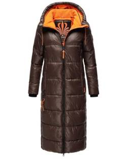 Navahoo Damen Wintermantel lange Winterjacke mit Kapuze B937 [B937-Schmuseng-D-Choco-Gr.L] von Navahoo