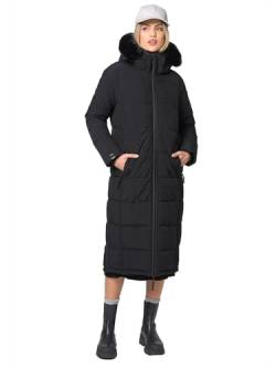 Navahoo Damen lange Winterjacke Mantel warme Winter Jacke gesteppt mit Teddyfell Parka Wintermantel B990 [B990-Knuddelfee-Schwarz-Gr.XXL] von Navahoo