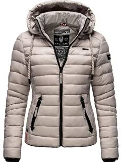 Navahoo Damen leichte Übergangsjacke Steppjacke mit Kapuze Lulana Light Grey Gr. XS von Navahoo