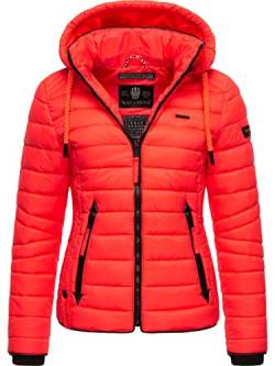 Navahoo Damen leichte Übergangsjacke Steppjacke mit Kapuze Lulana Neon Coral Gr. XS von Navahoo