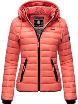 Navahoo Damen leichte Übergangsjacke Steppjacke mit Kapuze Lulana Rose Coral Gr. S von Navahoo