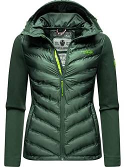 Navahoo Damen leichte Übergangsjacke Steppjacke mit Kapuze Nimm Mich Mit Dark Green Gr. XS von Navahoo