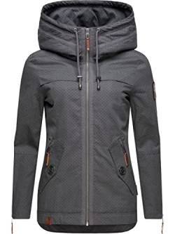 Navahoo Damen leichte Übergangsjacke mit Kapuze Wekoo Antracite Dots Gr. L von Navahoo