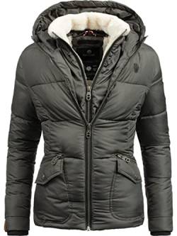 Navahoo Damen warme Winter Steppjacke Megan Anthrazit Gr. L von Navahoo