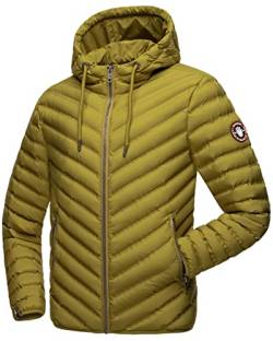 Navahoo Herren Steppjacke Übergangsjacke für Frühling/Herbst mit Kapuze Fey-Tun Moss Green Gr. L von Navahoo