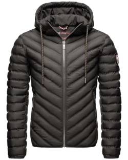 Navahoo Herren Übergangsjacke Jacke Steppjacke Stepp gefüttert mit Kapuze B837 [B837-Fey-Anthrazit-Gr.3XL] von Navahoo