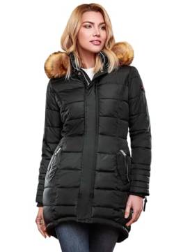 Navahoo Papaya Damen Winter Jacke Steppjacke Mantel Parka gesteppt warm B374 [B374-Papaya-Schwarz-Gr.XXL] von Navahoo