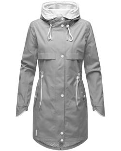 Navahoo leichter Damen Übergangsmantel langer Parka mit Kapuze Xankaa Grey Gr. XXL von Navahoo