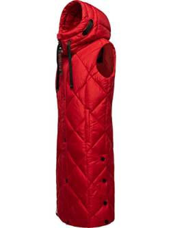 Navahoo warme Damen Winter Steppweste lang mit Kapuze Schnuckel Apple Red Gr. XXL von Navahoo