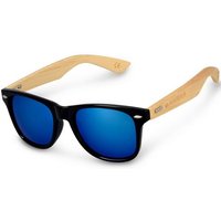 Navaris Sonnenbrille UV400 Unisex Brille mit Bambus Bügeln - Holzbrille mit Etui (1-St) von Navaris