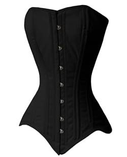 Naveed Damen Vollbrust Baumwolle Korsett, Heavy Duty Cotton Corset, Taillenkorsett für Taillenreduktion und Taillentraining (as3, numeric, numeric_48, regular, regular) von Naveed