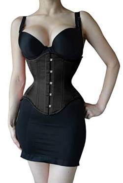 Naveed Starkes strapazierfähiges Korsett aus Baumwolle, Unterbrust Korsett, Heavy Duty Cotton Corset, Taillenkorsett (as3, numeric, numeric_32, regular, regular, Schwarz) von Naveed