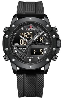 NAVIFORCE Herren Uhren Militär Digital Analog Quarzuhr mit Alarm für Männer Dual Time Alarm Chronograph Wasserdicht Militär Uhren von Naviforce