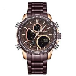 Naviforce Digitaluhr Herren Luxus Edelstahl Analog Quarz wasserdichte Uhren Chronograph Militär Multifunktionale Armbanduhr von Naviforce