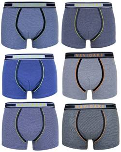 Navigare 6 Boxershorts für Herren, Unterwäsche, elastisch, elastisch, außen, verschiedene Muster, 21053z, XL von Navigare