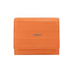 Navigare Damengeldbörse aus echtem Leder, klein, dünn, mit Kreditkartenfach und Geldbörse, mit Box, Orange 81 von Navigare