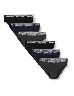 Navigare Herren 574/E (Pacco Da 6) Slip, Mehrfarbig (Grau/Schwarz/Navi), L (6er Pack) von Navigare