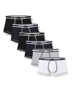 Navigare Herren Boxershorts 6er Pack, Mehrfarbig (Bianco/ Nero/ Blu/ Grigio), XX-Large von Navigare