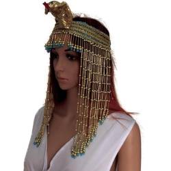 Goldener cooler Cosplay-Kopfschmuck mit Pailletten, Kopfbedeckung für Mädchen, Halloween, Haarreifen, Cosplay, ägyptische Schlange, Haarreif, Schlangen-Stirnbänder von Navna