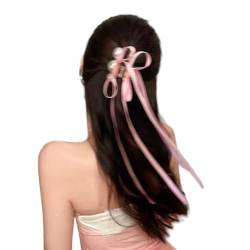 Haarspange mit Schleife, Perlen, Ballett-Haarnadel mit Schleife, Dekoration, bunte Haarspangen für Mädchen, Haarschmuck, dünne und dicke Haarspange von Navna