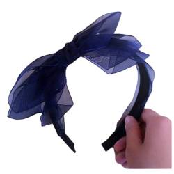 Vintage Bowknot Stirnband Dinnerparty Stirnband Weiß Haarabdeckung Hairhoop Universal Spitze Schleifen Haarband für Cosplay Party Frauen Kopfbedeckung Breites Stirnband Haarschmuck für Frauen von Navna