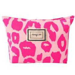 Nayyana® Kosmetiktasche mit rosa Leopardenmuster für Damen, großes Fassungsvermögen, Canvas-Make-up-Taschen, Damen-Handtaschen, Geldbörsen, Reisen, Kulturbeutel, Zubehör, Organizer von Nayyana