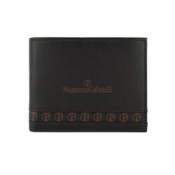 NazarenoGabrielli Herren-Geldbörse aus echtem Leder, mit Box, Klassischer Dunkelbraun Kopf, Casual von NazarenoGabrielli