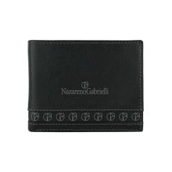NazarenoGabrielli Herren-Geldbörse aus echtem Leder, mit Box, Klassisches Schwarz von NazarenoGabrielli