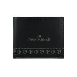 NazarenoGabrielli Herren-Geldbörse aus echtem Leder, mit Box, Schwarz Ohne Geldbörse, Casual von NazarenoGabrielli